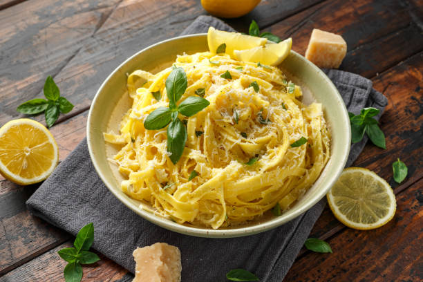 istock Pasta al Limone, Lemon with basil and parmesan cheese 1176393842