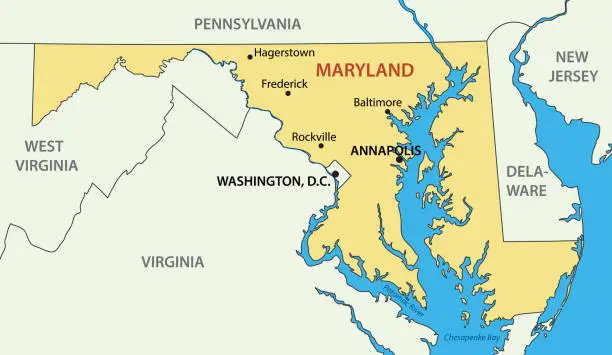 Vector illustration of Maryland - vector - state of USA