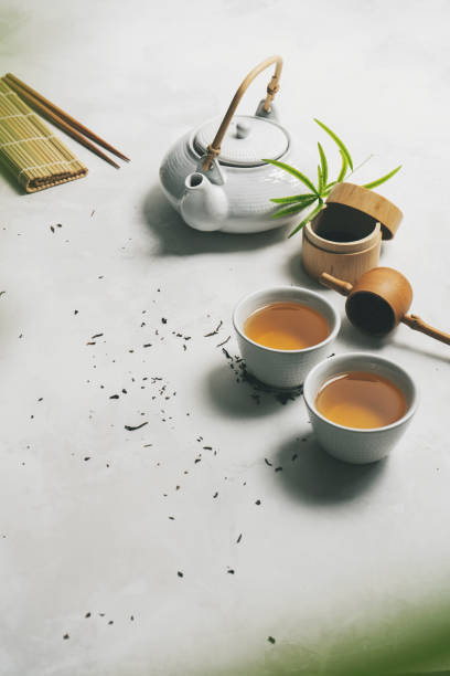 istock Asian food concept with Tea set on white background 1176401958