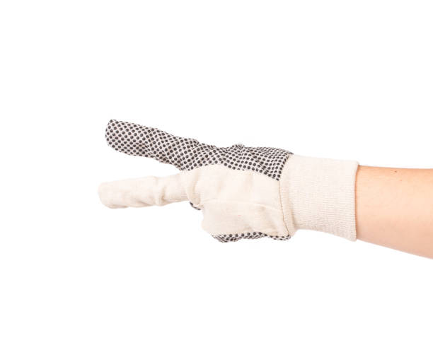 istock Hand shows two in rubber glove. 1176402360