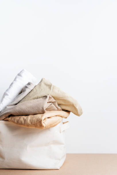 istock Stack Clean clothes in the basket of laundry. 1176403181