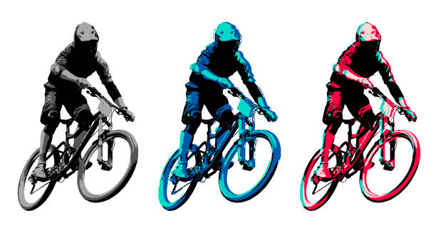 illustrations, cliparts, dessins animés et icônes de vélo de montagne - cycling mountain biking mountain bike bicycle