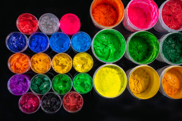 istock top view of Plastisol ink for screen printing 1176405866
