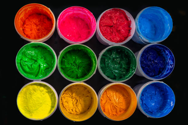 top view of Plastisol ink for screen printing