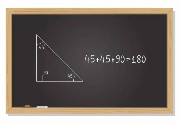 Vector illustration of Upright triangle concept drawn on chalkboard