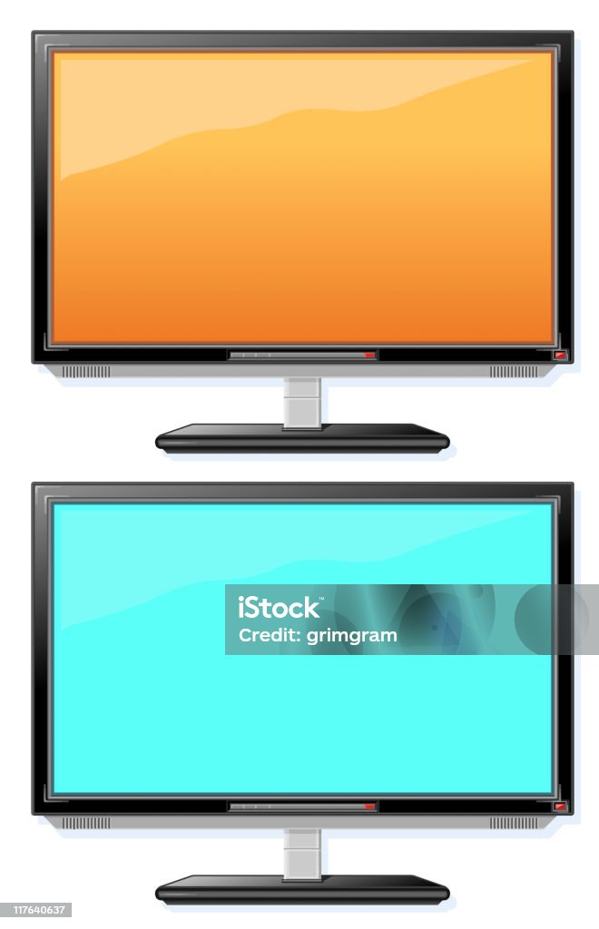 Téléviseur à écran large - clipart vectoriel de Fond blanc libre de droits