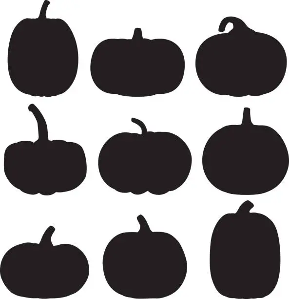 Vector illustration of Pumpkin Silhouettes 4