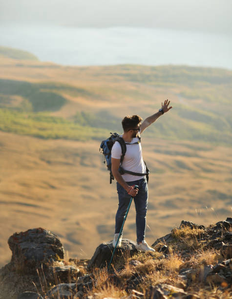 istock Hiker on mountains enjoy sunrise 1176410526