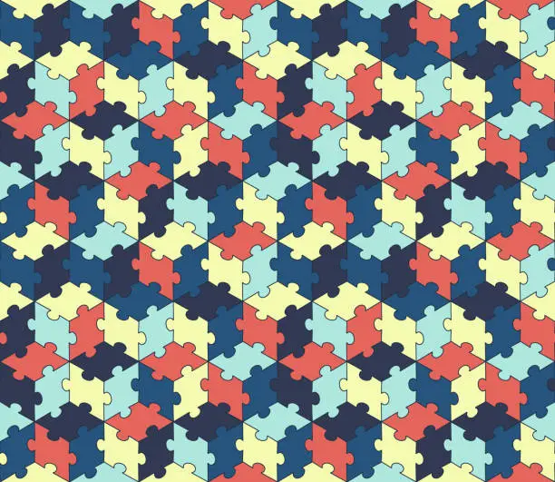 Vector illustration of Seamless Jigsaw Pattern Vector