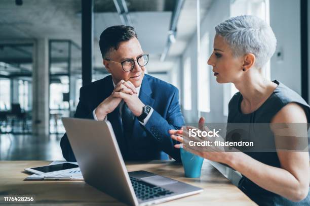 Business Coworkers Stock Photo - Download Image Now - Business, Discussion, Office