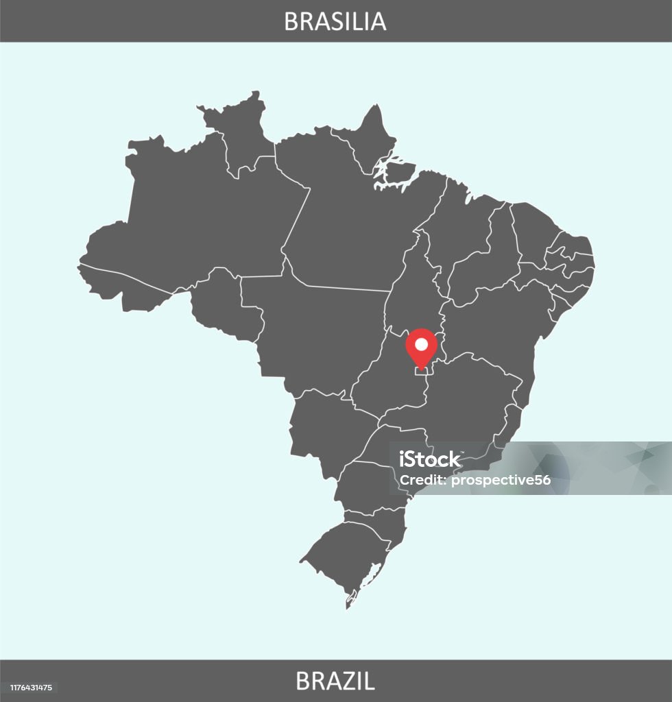 교육 목적을 위해 수도 위치 브라질리아와 브라질지도 벡터 리오그란데 두술 주에 대한 스톡 벡터 아트 및 기타 이미지 - 리오그란데 두술  주, 0명, 2차 도형 - Istock