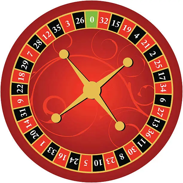 Vector illustration of roulette wheel three