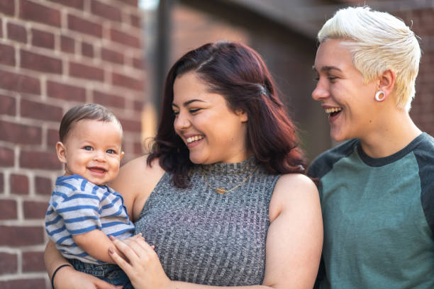 istock LGBT+ family with baby 1176440364