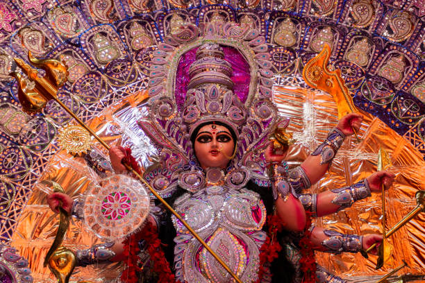istock Durga idol at Puja Pandal, Durga Puja festival 1176453592