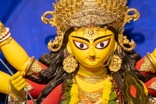 istock Durga idol at Puja Pandal, Durga Puja festival 1176453611