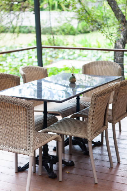 istock Table and chairs in coffee shop 1176453787
