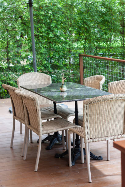 istock Table and chairs in coffee shop 1176453795