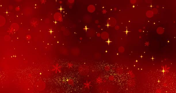 istock Red snowflakes and bokeh lights on the red Merry Christmas background. 3D render 1176459355