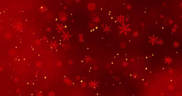 istock Red snowflakes and bokeh lights on the red Merry Christmas background. 3D render 1176459385