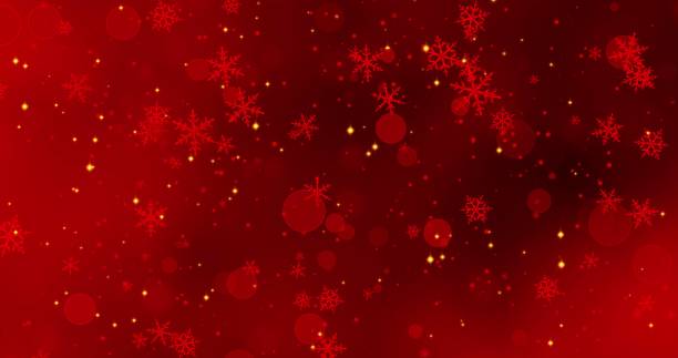 istock Red snowflakes and bokeh lights on the red Merry Christmas background. 3D render 1176459395