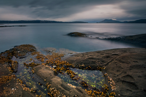Moody skies along the shores of Vancouver Island.