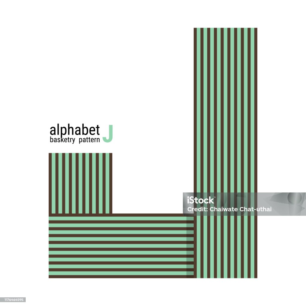 J Shaped Pattern J Unique Alphabet Shape Design With Basketry Pattern Stock Illustration ...