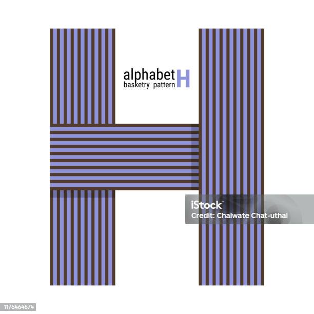 Small H Pattern H Unique Alphabet Shape Design With Basketry Pattern Stock Illustration ...