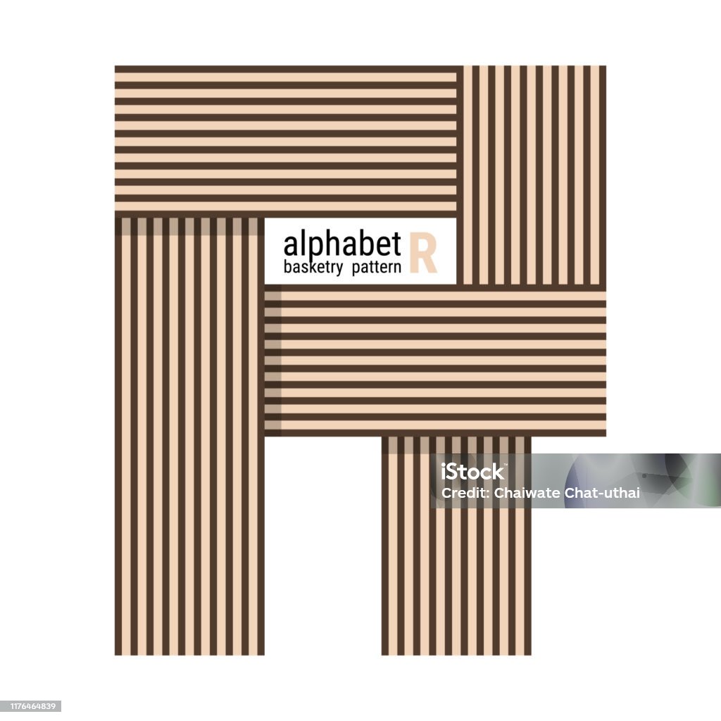 Basic Designs With The Letter R R Unique Alphabet Shape Design With Basketry Pattern Stock Illustration ...