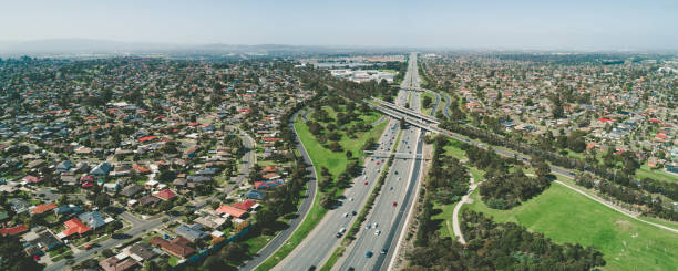 istock Monash freeway passing through Wheelers Hill suburb - aerial landscape 1176466073