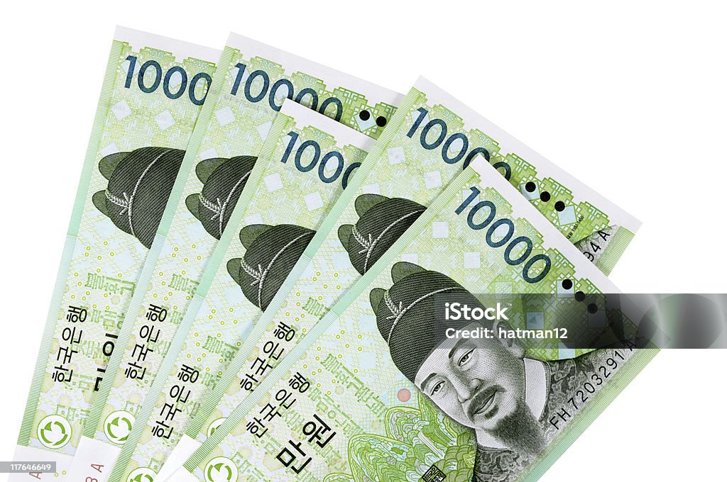 Koreanischer Won Währung Rechnungen - Lizenzfrei Koreanischer Geldschein Stock-Foto