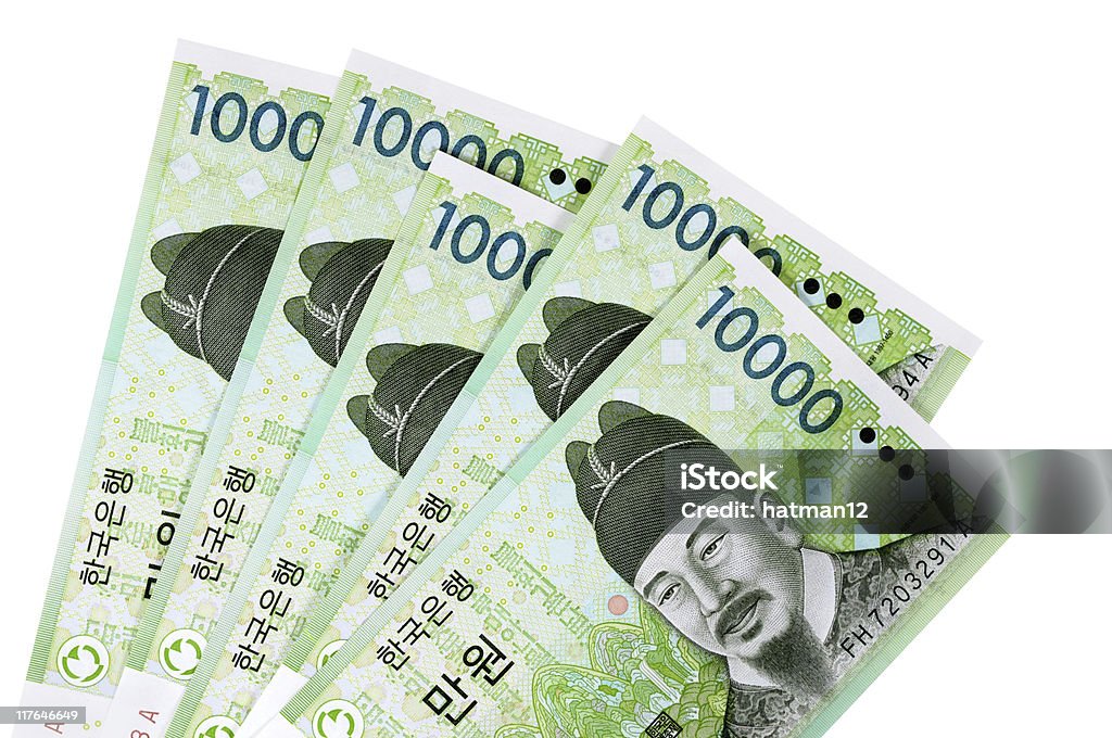 Won da Coreia Moeda bills - Royalty-free Unidade Monetária Coreana Foto de stock