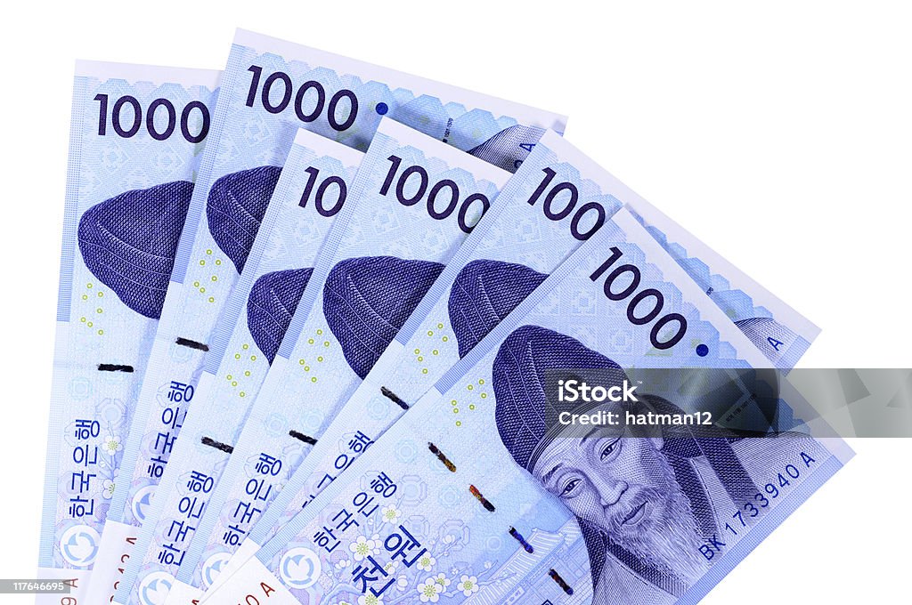 Won koreański Waluta rachunki - Zbiór zdjęć royalty-free (Azja)