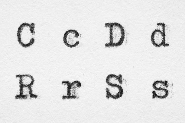 istock Real typewriter font alphabet with letters C, D, R, S 1176466989