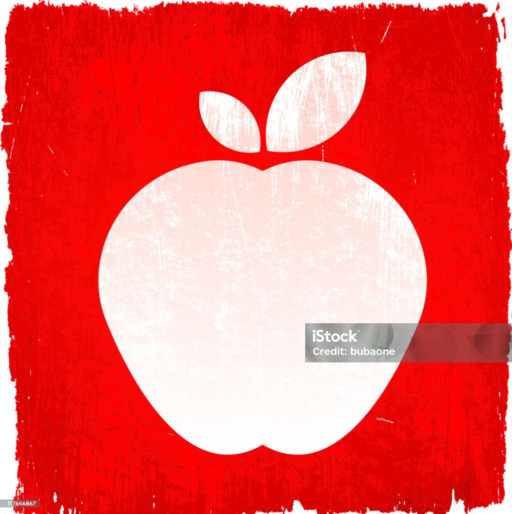 Pomme rouge blanc sur fond grunge avec des pommes rouges à côté - clipart vectoriel de Pomme libre de droits