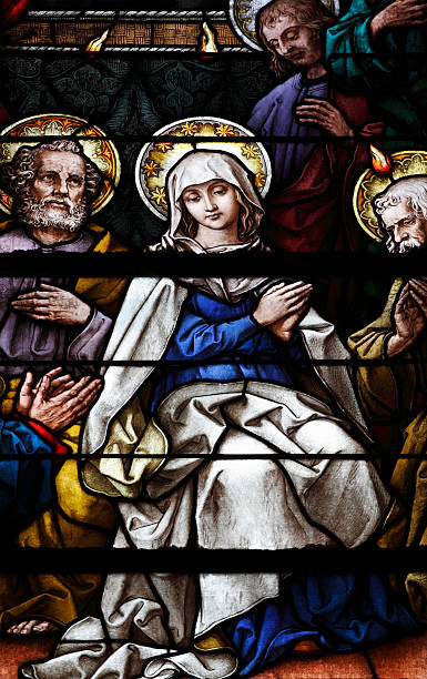 istock Stained Glass showing pentecost scene 117646976