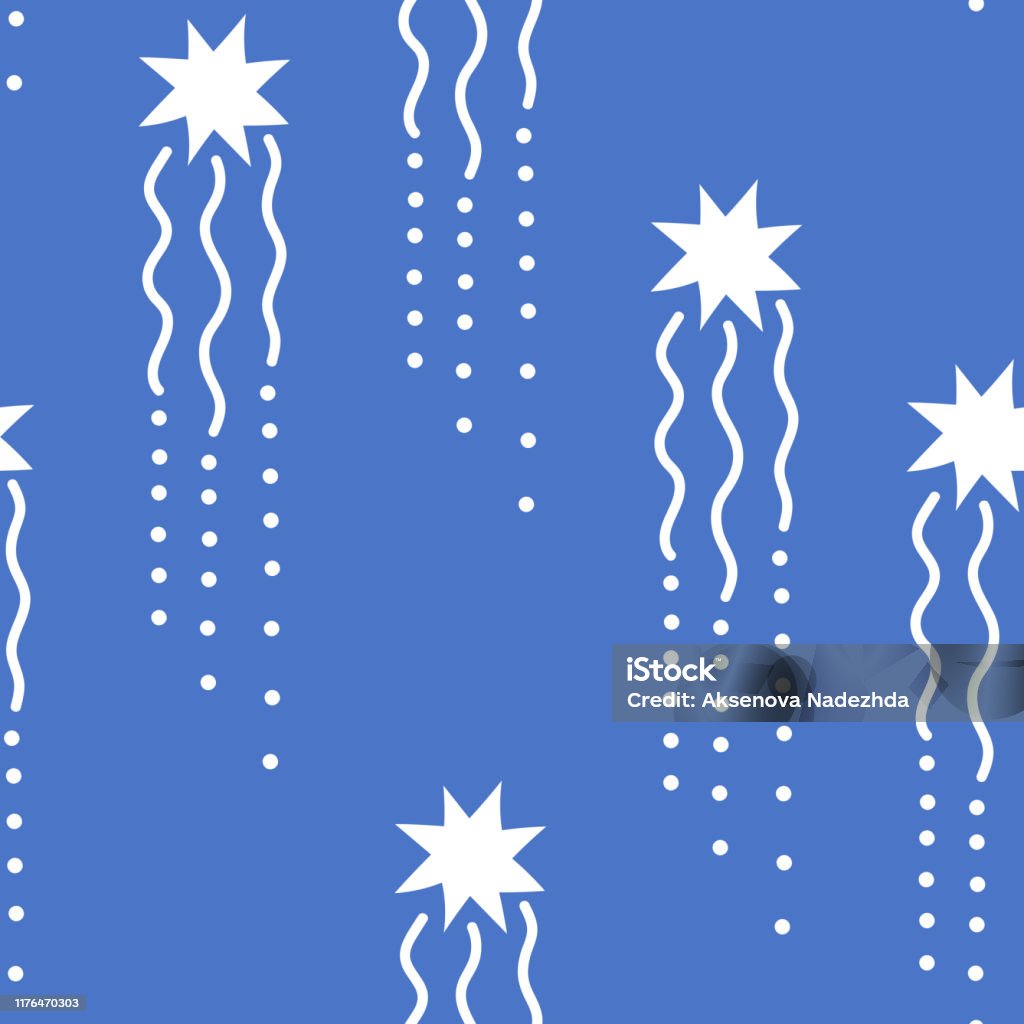 Shooting Star Shape Pattern Shooting Star Hand Drawn Seamless Pattern Vector Illustration Design ...