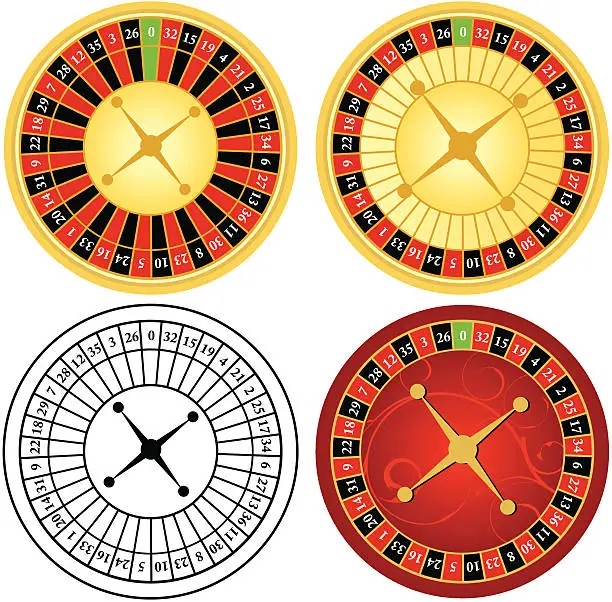 Vector illustration of roulette wheels