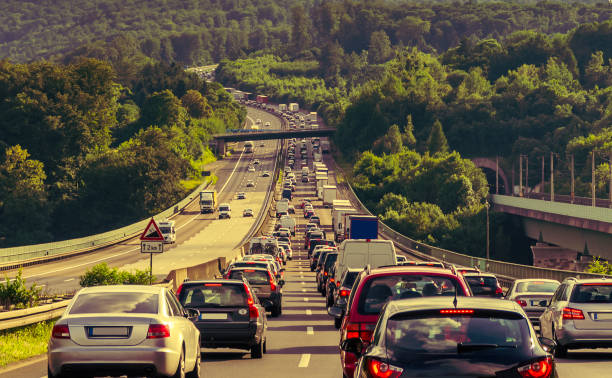 istock Stop and go traffic jam on the highway 1176472197