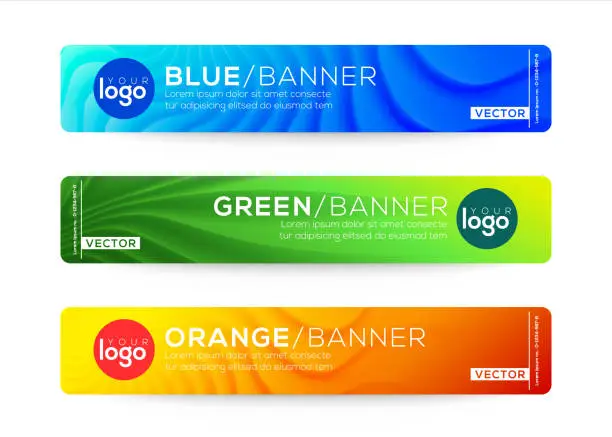 Vector illustration of Abstract web banner or header design templates. gradient background composition with colorful bright colors.