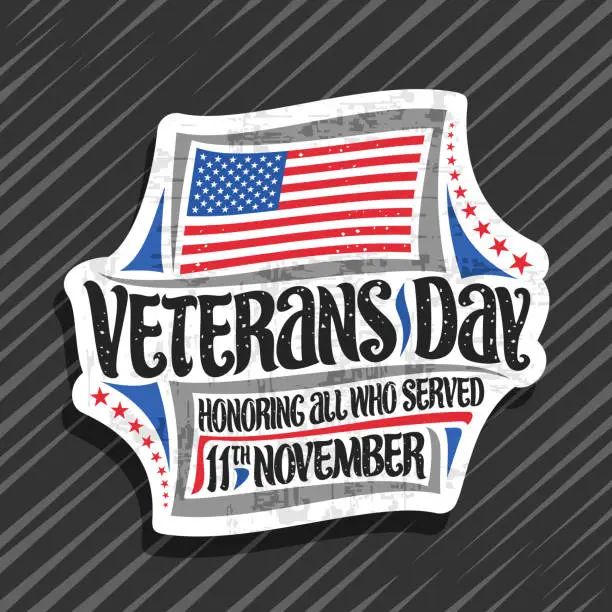 Vector illustration of Vector sign for Veterans Day