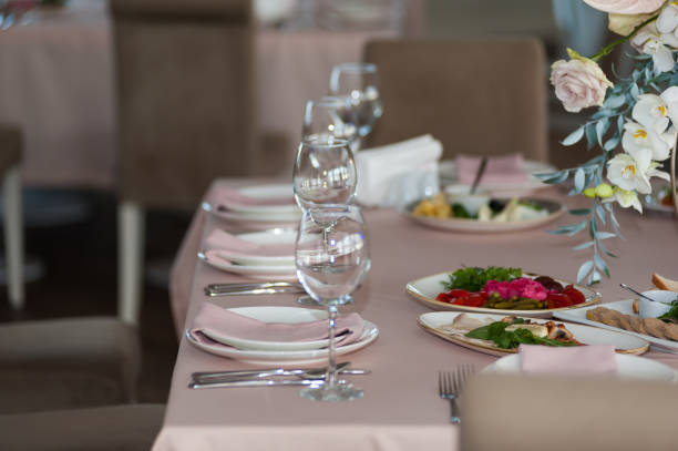 istock Wedding table decorations trends. Wedding banquet. 1176478215