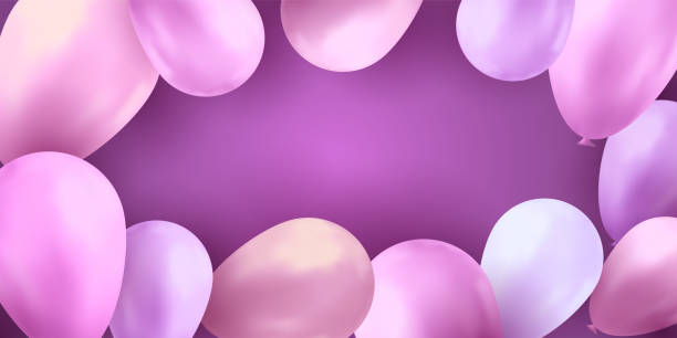 istock Balloons party birthday. Colorful vector realistic banner. Gift flyer, balloons poster. 1176479901