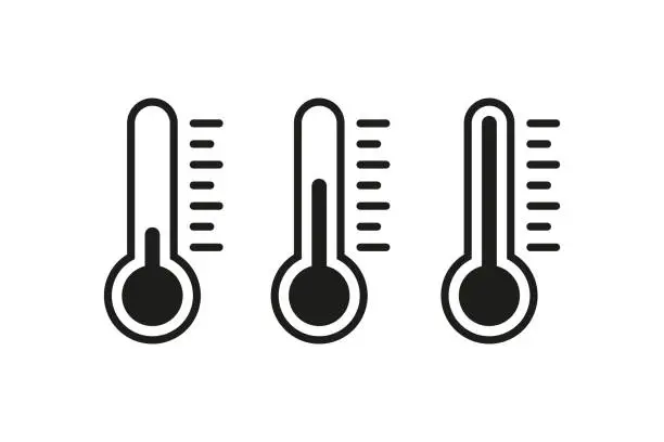 Vector illustration of Set of temperature  icons. Vector illustration in flat design