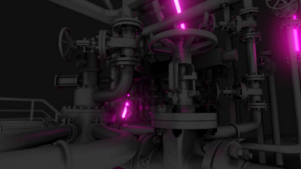 istock Abstract Industrial Equipment with Neon Lights 1176481045