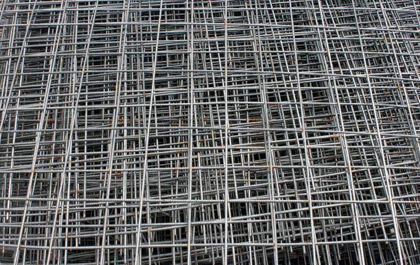istock Stack of steel construction mesh with rust. Steel mesh background. Horizontal photo 1176484846