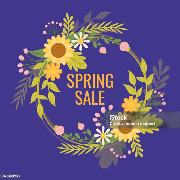 Spring Sales Banner Design Vector Illustration Stock Illustration ...
