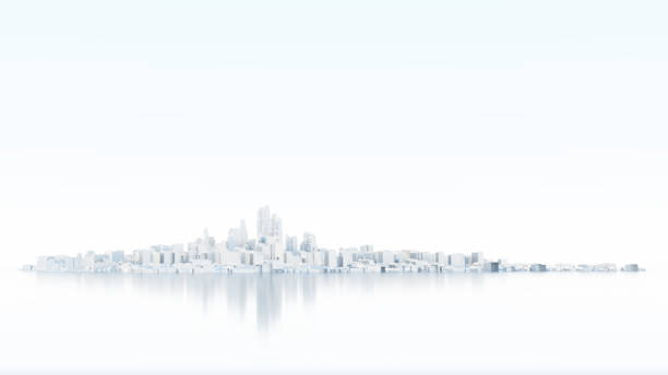 istock 3d abstract modern city in sunny day 1176486786