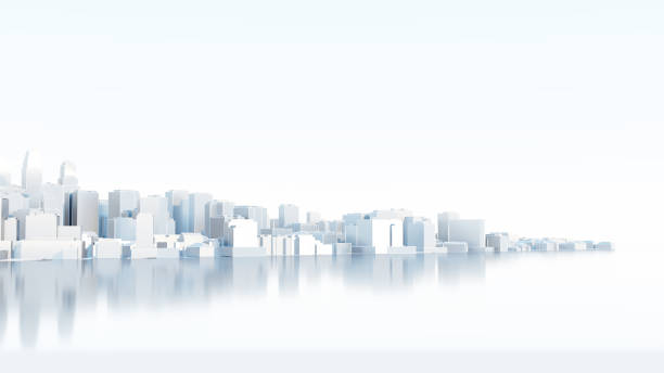 istock 3d abstract modern city in sunny day 1176486798