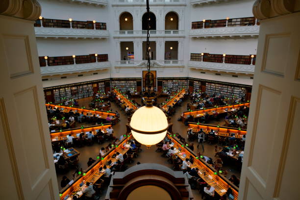 istock VICTORIA, MELBOURNE, AUSTRALIA, April 2019, People at State Library 1176486943