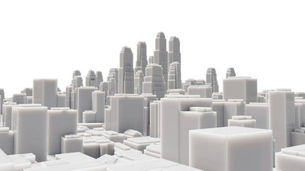 istock 3d abstract modern city in sunny day 1176486968